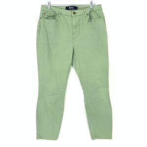 Boden Jeans Women's Sz 10L Mid Rise Crop Soho Skinny Stretch Denim Light Green